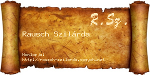 Rausch Szilárda névjegykártya